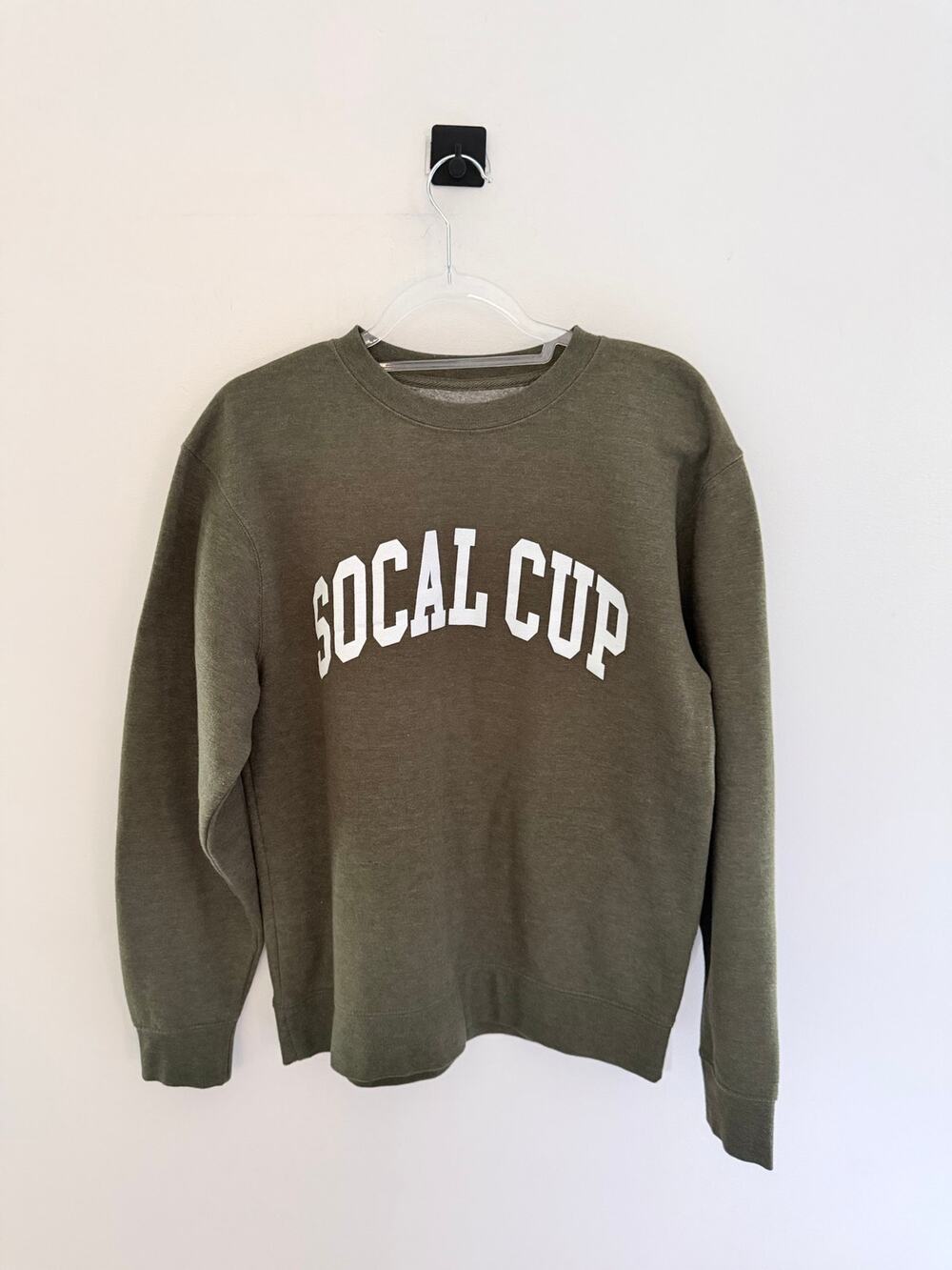 Socal Cup Olive Green Super Soft Volleyball Crewneck Sweater-Size M